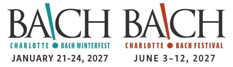 WinterFest logo: January 21–24, 2027 and Charlotte Bach Festival logo: June 3–12, 2027